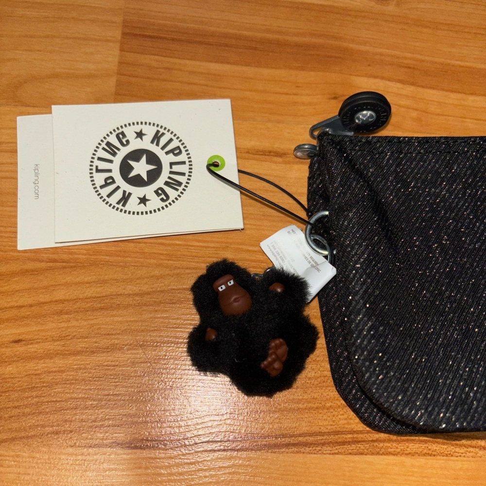 Kipling Black Sparkle 3-Pocket Pouch